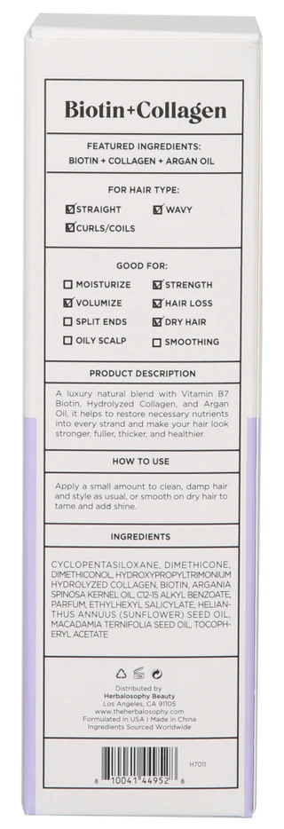 Thumbnail 2: Herbal+osophy 3.3 oz Biotin + Collagen hair Serum 