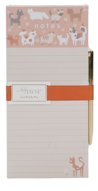Thumbnail 1: Lady Jayne LTD Cat Print Magnetic Notepad w/ Metal Pen  