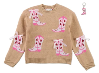 Thumbnail 1: Btween Big Girls Printed Sweater w/ Keychain 