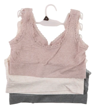 Thumbnail 2: Laura Ashley Women's Plus 3 Pk Lace Trimmed Seamless Comfort Bras 