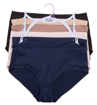 Thumbnail 1: Gloria Vanderbilt Women's Plus 5 Pk Smoothing Microfiber Brief Panties 