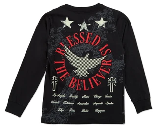 Thumbnail 2: Legends Big Boys Long Sleeve Faith Cross Graphic Top 