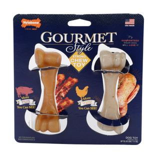 Thumbnail 1: Nylabone 2 Pk Bacon & Chicken Flavor Strong Chew Toys 