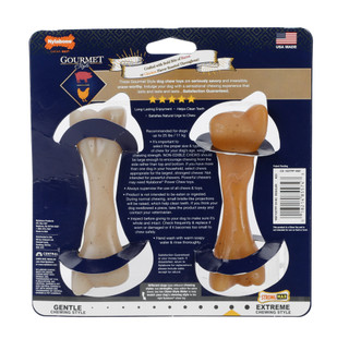 Thumbnail 2: Nylabone 2 Pk Bacon & Chicken Flavor Strong Chew Toys 