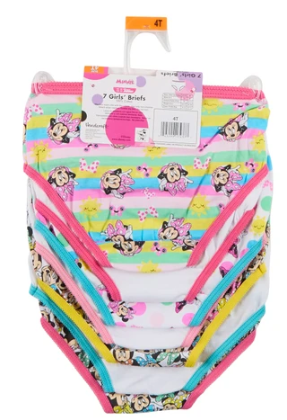Thumbnail 2: Disney Toddler Girls 7 Pk Minnie Mouse Brief Panties 