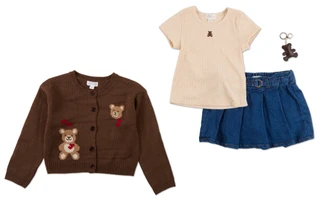 Thumbnail 1: Nannette Little Girls 4 Pc Skort Set & Bag Keychain 