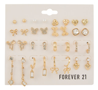 Thumbnail 1: Forever 21 16 Pk Multi Stud & Hoop Earrings Set 