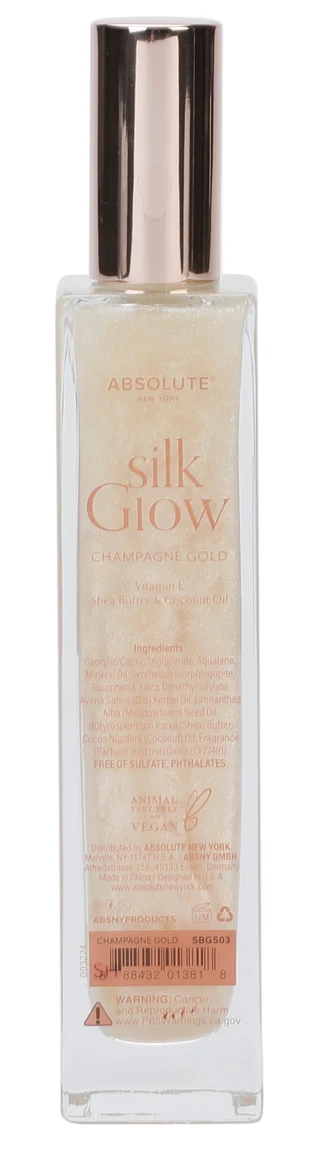 Thumbnail 2: Absolute New York 3.4 oz Champagne Gold Shimmer Body Oil Mist  