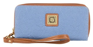 Thumbnail 1: Stone Mountain Embossed Leather Double Zip Wristlet Wallet 