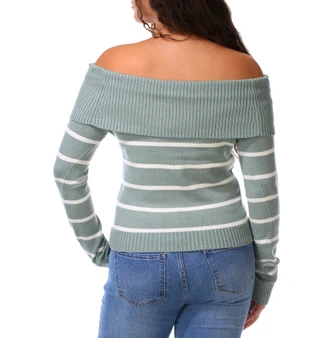 Thumbnail 2: Pink Rose Juniors Off-The-Shoulder Sweater 