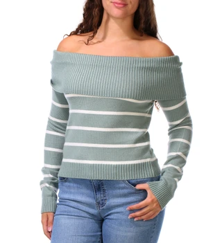 Thumbnail 1: Pink Rose Juniors Off-The-Shoulder Sweater 