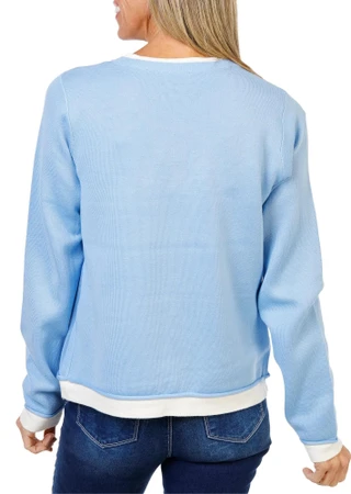 Thumbnail 2: Cyrus Women's Layered Crew Neck Knit Cardigan 