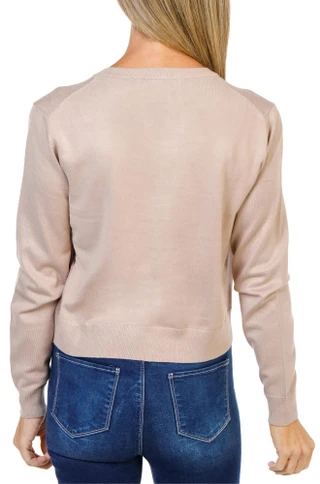 Thumbnail 2: Cyrus Women's Solid Crew Neck Button Up Cardigan 