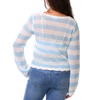 Thumbnail 2: MOON & MADISON Juniors Long Sleeve Open Crochet Top 