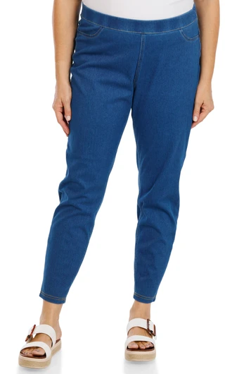 Thumbnail 1: Zac & Rachel Women's Plus Stretch Mid Rise Pull On Jeans  