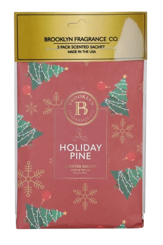 Thumbnail 1: Brooklyn Fragrance Co. 3 Pk Christmas Holiday Pine Scented Sachets 