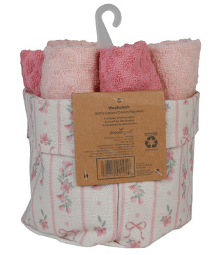 Thumbnail 2: DREAMGRO 7 Pk Woven Floral Terry Wash Set w/ Storage Bag  