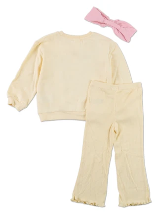 Thumbnail 2: ROXY Toddler Girls 3 Pc Graphic Tee & Flare Leggings Set w/ Bow 