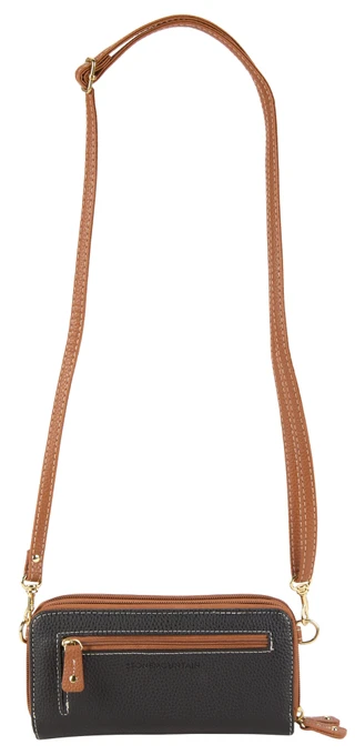 Thumbnail 2: Stone Mountain Cornwall Pebble Leather Double Zip Wristlet w/ Strap 