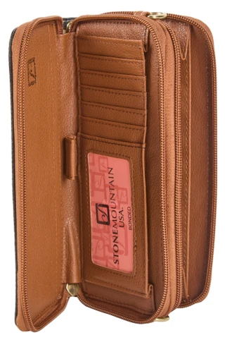 Thumbnail 3: Stone Mountain Cornwall Pebble Leather Double Zip Wristlet w/ Strap 