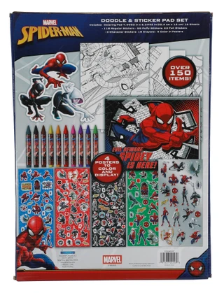 Thumbnail 2: Marvel Spiderman  150+ Pc Marvel Spiderman Doodle & Sticker Pad Set  