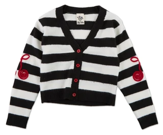 Thumbnail 1: Lily Bleu Girls Long Sleeve Striped Button Front Cardigan 