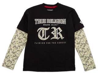 Thumbnail 1: True Religion Big Boys Long Sleeve Logo Graphic Tee 