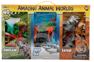 Thumbnail 1: Brooklyn Lollipop 40 Pc Amazing Animal Worlds Land & Sea Play Set 