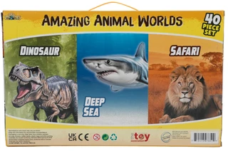 Thumbnail 2: Brooklyn Lollipop 40 Pc Amazing Animal Worlds Land & Sea Play Set 
