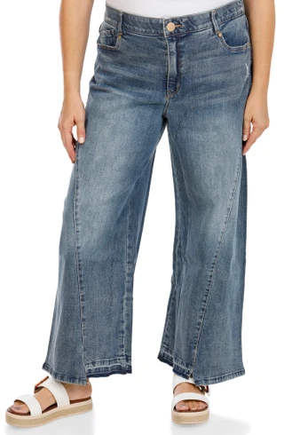 Thumbnail 1: Democracy Women's Plus Wide Leg Skyrise Jeans  
