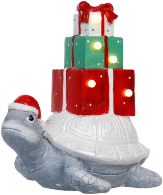 Thumbnail 1: Magical Season 19 in LED Santa Turtle with Gifts Decor 