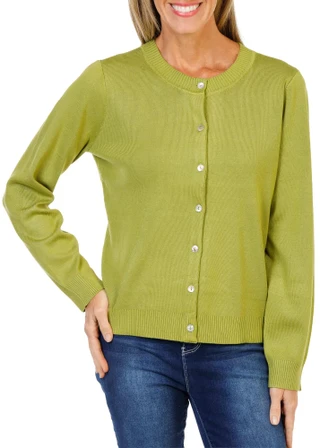 Thumbnail 1: Cyrus Women's Solid Long Sleeve Crew Neck Cardigan 
