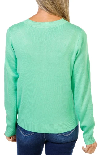 Thumbnail 2: Cyrus Women's Solid Long Sleeve Crew Neck Cardigan 