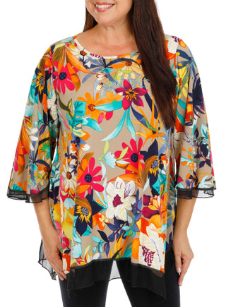 Thumbnail 1: AMANA Women's Printed Elbow Sleeve Top 