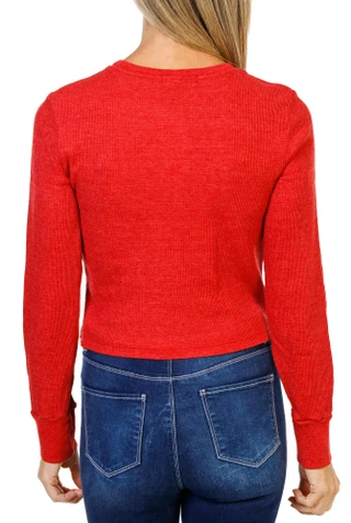 Thumbnail 2: MICHAEL STARS Women's Solid Waffle Top  