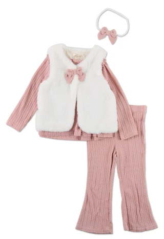Thumbnail 1: Nannette Toddler Girls 3 Pc Flare Leggings Set w/ Headband 