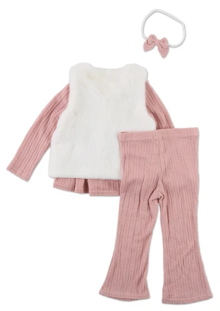 Thumbnail 2: Nannette Toddler Girls 3 Pc Flare Leggings Set w/ Headband 