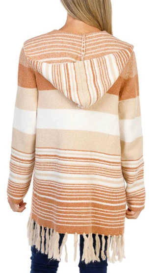 Thumbnail 2: BB Dakota Women's Hooded Fringed Open Cardigan 