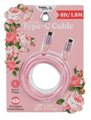 Thumbnail 1: GABBA GOODS 6 Foot 60 Watt Type C Fast Charger 