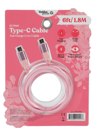 Thumbnail 2: GABBA GOODS 6 Foot 60 Watt Type C Fast Charger 