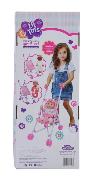 Thumbnail 2: New Adventures Lil Tots Baby Doll & Stroller Playset 