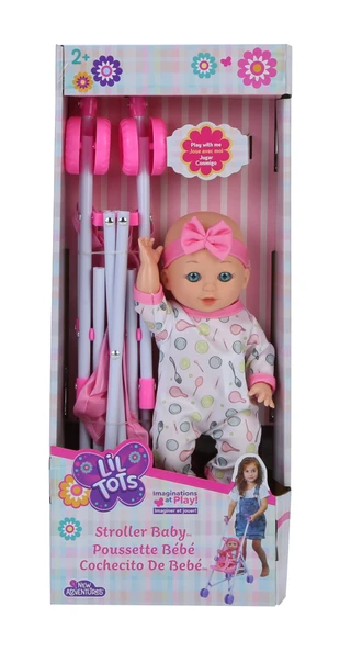 Thumbnail 1: New Adventures Lil Tots Baby Doll & Stroller Playset 