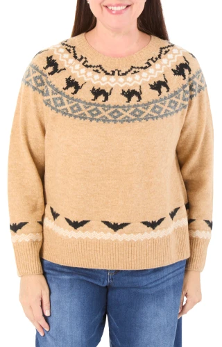 Thumbnail 1: CE CE BY CYNTHIA STEFFE Women's Fairisle Print Pullover Sweater  