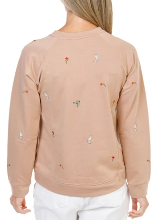 Thumbnail 3: Philosophy Women's Long Sleeve Cowboy Boot & Floral Embroidered Sweater 