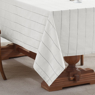 Thumbnail 3: IZOD 60x144 Chadwick White Silver Tablecloth 
