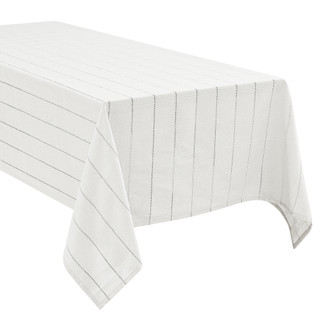 Thumbnail 1: IZOD 60x144 Chadwick White Silver Tablecloth 