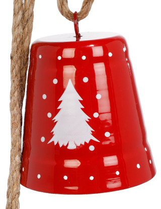 Thumbnail 2: Brighten the Season 24 In Christmas Bell Hanging Decor with Rope 