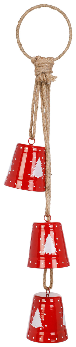 Thumbnail 1: Brighten the Season 24 In Christmas Bell Hanging Decor with Rope 