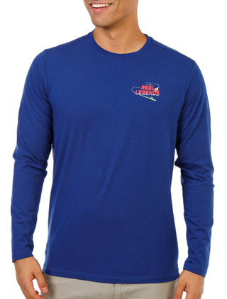 Thumbnail 4: REEL LEGENDS Men's Long Sleeve Christmas Holiday Sunset Graphic Tee 