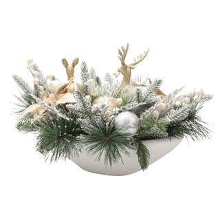 Thumbnail 6: Magical Season 16 In Frosted Woodland Deer Centerpiece 